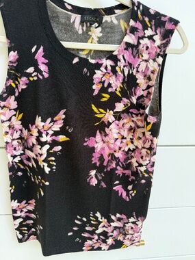 Escada top, small. Beautiful colors on black background.